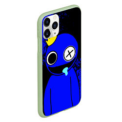 Чехол iPhone 11 Pro матовый Радужные друзья: улыбчивый Синий, цвет: 3D-салатовый — фото 2