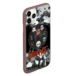 Чехол iPhone 11 Pro матовый Slipknot объемные плиты black, цвет: 3D-коричневый — фото 2
