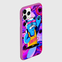 Чехол iPhone 11 Pro матовый DJ Scratchy in pink glasses, цвет: 3D-фиолетовый — фото 2