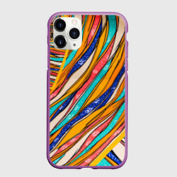 Чехол iPhone 11 Pro матовый Смешанная живопись, цвет: 3D-фиолетовый
