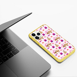 Чехол iPhone 11 Pro матовый Сонный ленивец с подушками, цвет: 3D-желтый — фото 2
