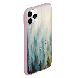 Чехол iPhone 11 Pro матовый Абстрактные водянистые паттерны и краски, цвет: 3D-розовый — фото 2