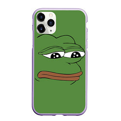 Чехол iPhone 11 Pro матовый Лягушонок Pepe грустит, цвет: 3D-светло-сиреневый
