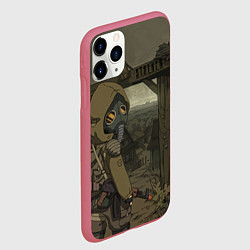 Чехол iPhone 11 Pro матовый STALKER тень чернобыля нарисованный постер, цвет: 3D-малиновый — фото 2