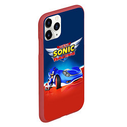 Чехол iPhone 11 Pro матовый Team Sonic Racing - Ёжик и его точило, цвет: 3D-красный — фото 2