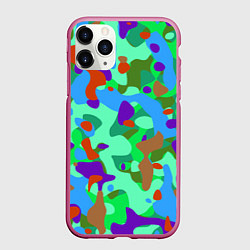 Чехол iPhone 11 Pro матовый Абстракция цвета, цвет: 3D-малиновый