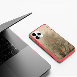 Чехол iPhone 11 Pro матовый Тёмное дерево, туман и краски, цвет: 3D-красный — фото 2