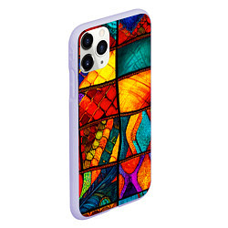 Чехол iPhone 11 Pro матовый Лоскутная мозаика - пэчворк, цвет: 3D-светло-сиреневый — фото 2