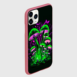 Чехол iPhone 11 Pro матовый Фантастические кислотные грибы, цвет: 3D-малиновый — фото 2