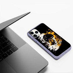 Чехол iPhone 11 Pro матовый Брюс Ли в стиле поп арт, цвет: 3D-светло-сиреневый — фото 2