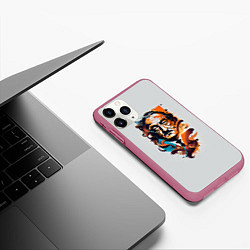Чехол iPhone 11 Pro матовый Сальвадор Дали - поп арт, цвет: 3D-малиновый — фото 2
