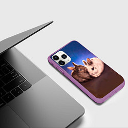 Чехол iPhone 11 Pro матовый Кроличьи нежности, цвет: 3D-фиолетовый — фото 2