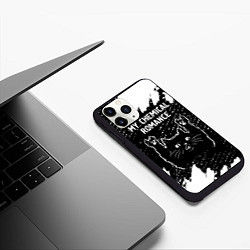 Чехол iPhone 11 Pro матовый Группа My Chemical Romance и рок кот, цвет: 3D-черный — фото 2