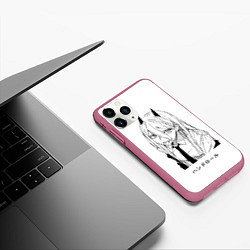 Чехол iPhone 11 Pro матовый Пауэр с язычком - Человек бензопила, цвет: 3D-малиновый — фото 2