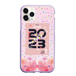 Чехол iPhone 11 Pro матовый 2023 - цветочный фон, цвет: 3D-светло-сиреневый