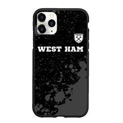 Чехол iPhone 11 Pro матовый West Ham sport на темном фоне: символ сверху, цвет: 3D-черный