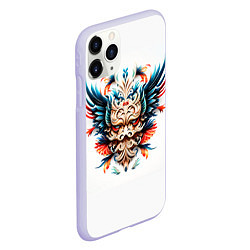 Чехол iPhone 11 Pro матовый Маска шамана - ирезуми, цвет: 3D-светло-сиреневый — фото 2