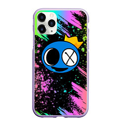 Чехол iPhone 11 Pro матовый Rainbow Friends: Blue, цвет: 3D-светло-сиреневый