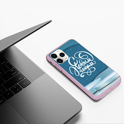 Чехол iPhone 11 Pro матовый Надпись - с Новым Годом!, цвет: 3D-розовый — фото 2