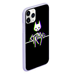 Чехол iPhone 11 Pro матовый Stray game glitch, цвет: 3D-светло-сиреневый — фото 2