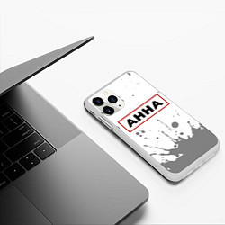 Чехол iPhone 11 Pro матовый Анна - в красной рамке на светлом, цвет: 3D-белый — фото 2
