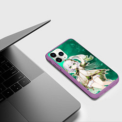 Чехол iPhone 11 Pro матовый Дендро Архонт - Нахида, цвет: 3D-фиолетовый — фото 2