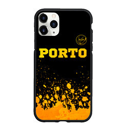 Чехол iPhone 11 Pro матовый Porto - gold gradient: символ сверху, цвет: 3D-черный