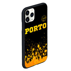 Чехол iPhone 11 Pro матовый Porto - gold gradient: символ сверху, цвет: 3D-черный — фото 2