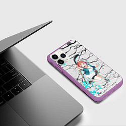 Чехол iPhone 11 Pro матовый Манака Мидзусава - Манака Мидзусава, Manaka Mizusa, цвет: 3D-фиолетовый — фото 2