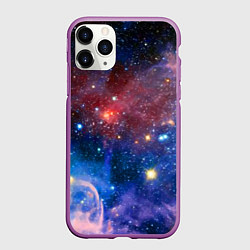 Чехол iPhone 11 Pro матовый Ошеломительный бескрайний космос, цвет: 3D-фиолетовый