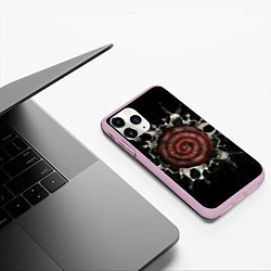 Чехол iPhone 11 Pro матовый Спираль арт, цвет: 3D-розовый — фото 2