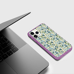 Чехол iPhone 11 Pro матовый Значки валют, цвет: 3D-фиолетовый — фото 2