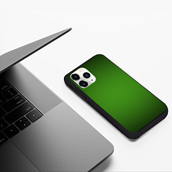 Чехол iPhone 11 Pro матовый Зеленый с затемняющей виньеткой, цвет: 3D-черный — фото 2