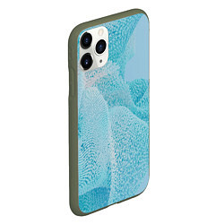 Чехол iPhone 11 Pro матовый Волнообразное голубое множество шаров, цвет: 3D-темно-зеленый — фото 2