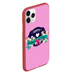 Чехол iPhone 11 Pro матовый Happy Mothers Day - эмблема, цвет: 3D-красный — фото 2