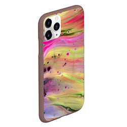 Чехол iPhone 11 Pro матовый Растекающиеся краски, цвет: 3D-коричневый — фото 2