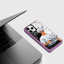 Чехол iPhone 11 Pro матовый Сатору Годжо в очках - магическая битва, цвет: 3D-фиолетовый — фото 2
