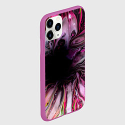 Чехол iPhone 11 Pro матовый Розовые краски и волны, цвет: 3D-фиолетовый — фото 2