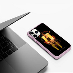 Чехол iPhone 11 Pro матовый Макима и пила, цвет: 3D-розовый — фото 2