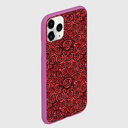 Чехол iPhone 11 Pro матовый Готические розы ретро, цвет: 3D-фиолетовый — фото 2
