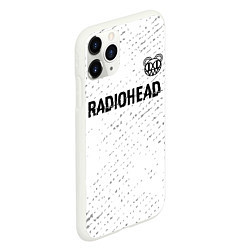 Чехол iPhone 11 Pro матовый Radiohead glitch на светлом фоне: символ сверху, цвет: 3D-белый — фото 2