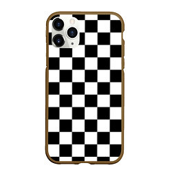 Чехол iPhone 11 Pro матовый Шахматные клетки - текстура, цвет: 3D-коричневый