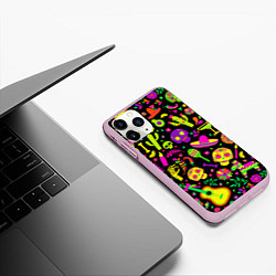 Чехол iPhone 11 Pro матовый Mexican motifs, цвет: 3D-розовый — фото 2