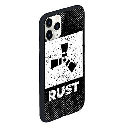 Чехол iPhone 11 Pro матовый Rust с потертостями на темном фоне, цвет: 3D-черный — фото 2