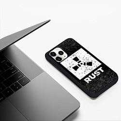 Чехол iPhone 11 Pro матовый Rust с потертостями на темном фоне, цвет: 3D-черный — фото 2