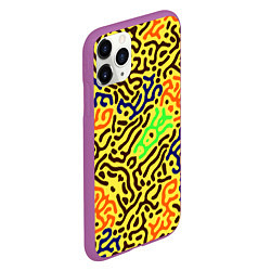 Чехол iPhone 11 Pro матовый Абстрактные кислотные полосы, цвет: 3D-фиолетовый — фото 2