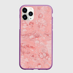 Чехол iPhone 11 Pro матовый Розовые волны, цвет: 3D-фиолетовый