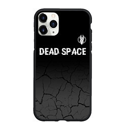 Чехол iPhone 11 Pro матовый Dead Space glitch на темном фоне: символ сверху, цвет: 3D-черный