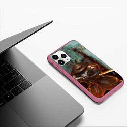 Чехол iPhone 11 Pro матовый Кодзуки, цвет: 3D-малиновый — фото 2