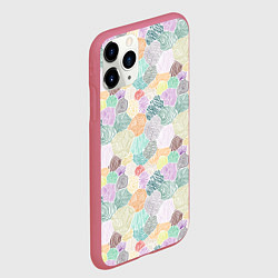Чехол iPhone 11 Pro матовый Геометрические фигуры скетч, цвет: 3D-малиновый — фото 2